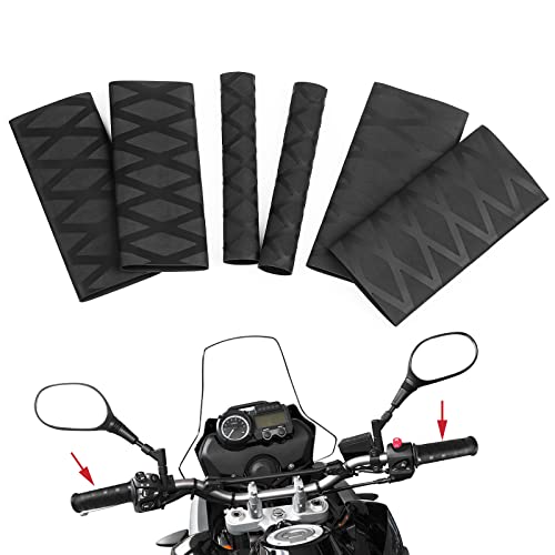WALLFID rutschfeste, wärschrumpfbare Motorradgriffabdeckung, leicht zu lösen die Alterung klebriger Hände, kompatibel mit Ducati Honda Yamaha Griff (Netztextur)