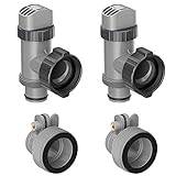 SHAPON Type B Hose Adapter with Plunger Valve for Intex Pool Parts, Replacement 1.25" to 1.5" Pool H