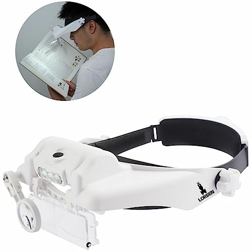 Lupa Cabeça 6 lentes 3 Leds Estética leitura eletrônica Lorben GT870