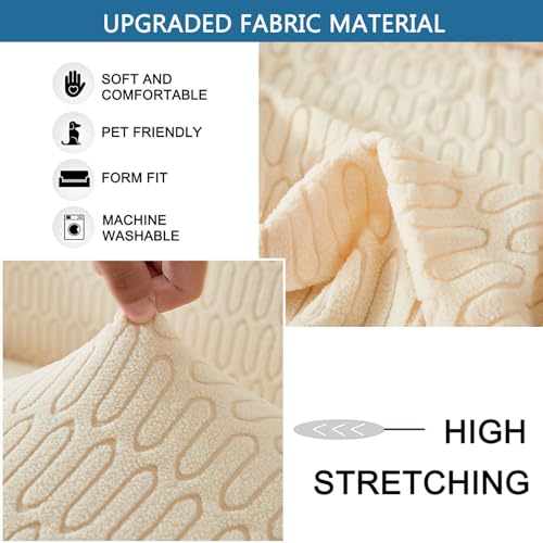 Housse de canapé jacquard extensible gris foncé haut de gamme