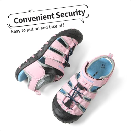 Image of DREAM PAIRS Boys Girls Closed-Toe Outdoor Summer Water Sport Sandals for Toddler /Little /Big Kid