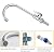 Brushed Nickel Cold Water Faucet Only,SUS304 Stainless Steel Cold Water Kitchen Faucet Single Handle Single Hole Cold Water Faucet for Kitchen,Outdoor, Garden and Bar with Hose and Longer Thread Pipe