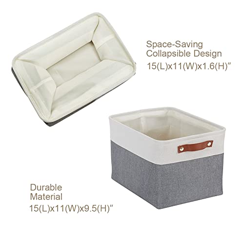 Image of DECOMOMO Storage Bins Fabric Storage Baskets for Shelves, Linen Closet Organization Toys Nursery (Slate Grey and White, Large - 4 Pack)