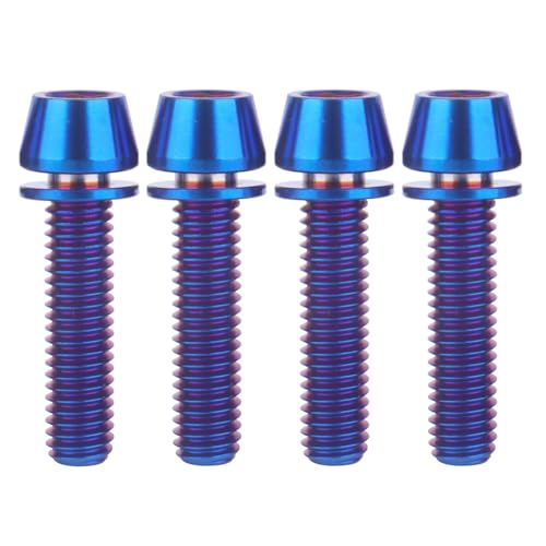 Image of Titanium Bolt M6 x 25mm Allen Hex Bolts with Washers Screw for Bicycle V Brake Hub Fixed (Burnt Blue)