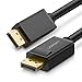 Produktbild UGREEN Displayport Kabel HD 4K DisplayPort auf DisplayPort Kabel DP 1.2v Audio Video Adapterkabel unterstützt für HDTV, Beamer, Monitor, Grafikkarte, Vergoldete Kontakte mit Verriegelung (1m)