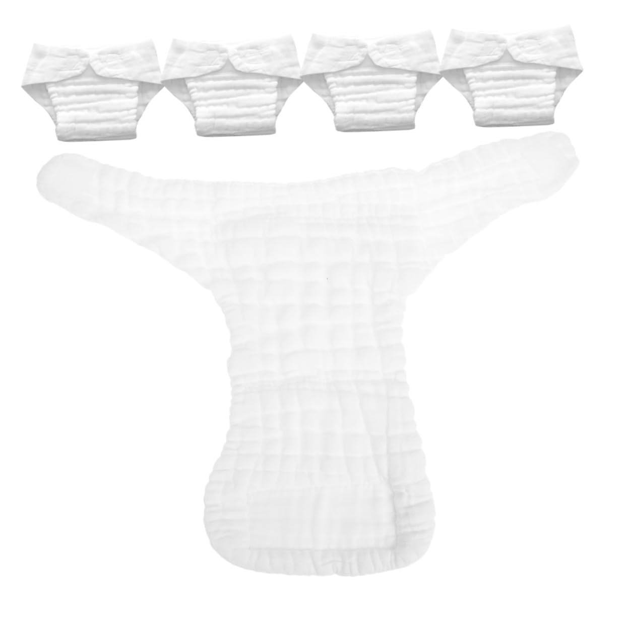 Hohopeti Insertos para Pañales Reutilizables de Algodón Blanco para Bebés, 5 Piezas, Fáciles de Limpiar y Transpirables, Ideales para Uso Diario en Casa