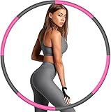 Parvella Exercise Hoops for Adults, Weighted Fitness Hoop for Exercise, 8 Sections of Detachable Stainless Steel-Professional Soft Workout Hoop,Suitable for Home and Gym Exercises