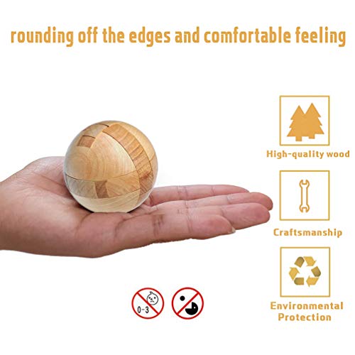 Brain Teaser Puzzle 20Pcs Unlock Interlock Game IQ Test Wooden Toy 3D Unlock Interlock Puzzle Magic Ball Brain Teaser Toy Puzzles for Adults - Image 6