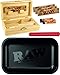 Produktbild yaoviz® Set RAW Black matt Rolling Tray Small Metall - Jointbox Medium Holz 155 x 85 x 48mm + 3X 32er RAW KS Slim Papers + 2X 50er RAW Filtertips + Buddies Tube Transporthülle 120mm bunt