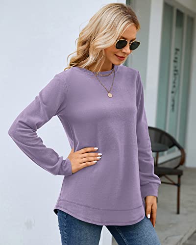 Image of MOLERANI Sweatshirts for Women Casual Long Sleeve Crewneck Shirt Tunic Tops | Pullovers, Soft Lightweight Warm Fabric, Loose Fit, Fall Winter Trendy Clothes, Daily Wear, Workout, Outdoor Outfits
