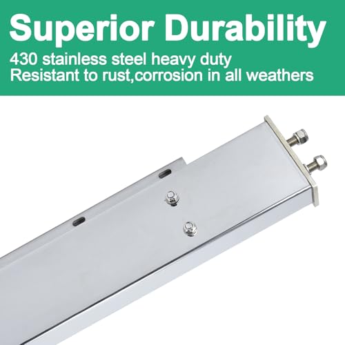 Image of Stainless Steel Mud Flap Hanger with 4 inch Light Cutouts Aluminum Reflectors,Spring Loaded,30 inch Length,2 1 /2 inch Bolt Spacing Bracket Mudflap Holder, W / Screws Nuts for Mudflap,Semi Truck (Round)