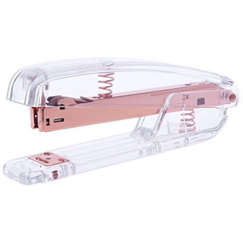 Forgun Fashion Rose Gold Hefter Acryl Metall 24/6 26/6 Praktisches Manuelles Hefter Werkzeug Cover