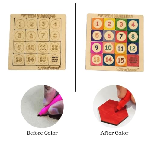 Image of Braintastic Wooden Assorted Jigsaw Puzzle, Pack of 16(2 Each of 8 Different Puzzles), Birthday Return Gifts, Party Pack, Return Favors for Kids-4+ yrs(12 Colors per Puzzle)
