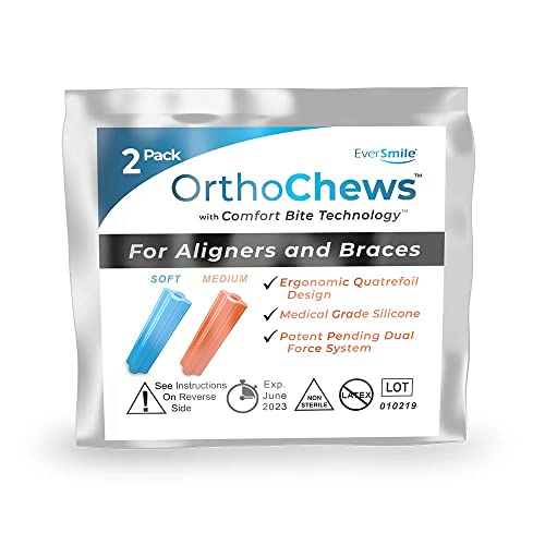 EverSmile OrthoChews Medical Grade Silicone Chew with Comfort Bite Technology | Dental Aligner Seater, Chewies for Invisalign, Clear or Metal Braces | Help to Seat your Aligner Trays (1 Pack)