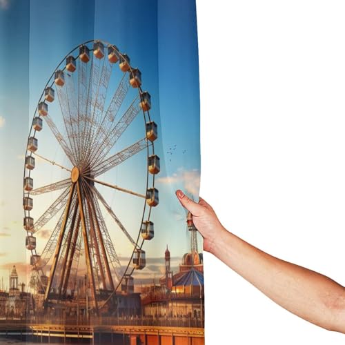 Rideau de douche grande roue imperméable avec 12 crochets