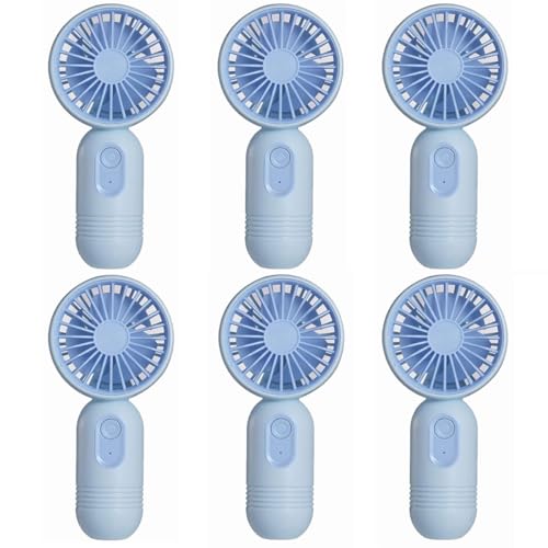 JODNO Mini Portable Fan 6 Pack, Cute Handheld Battery Operated Lightweight Small Personal Fans with 3 Speeds and USB Rechargeable Eyelash Fan for Women Men Office Outdoor Travel Camping by JODNO - Used condition - US$29.29