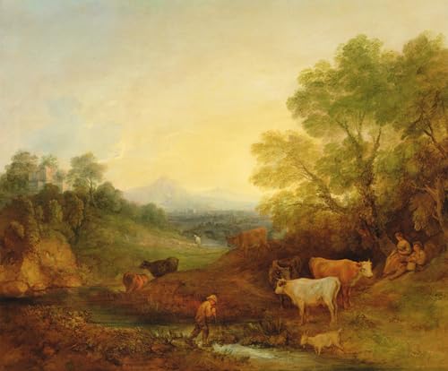 Tableau Gainsborough paysage avec bétail pour une chambre scandinave 60x90cm