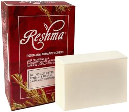 Reshma Beauty Rosemary Soap, Infused with Rosemary Oil and Olive Oil, Anti-Aging Face & Body Soap Bar, Suitable for Normal to Dry Skin, Calming and Rejuvenating, 5.5 oz, Pack of 1