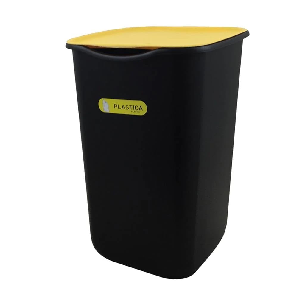 Set 3 Pattumiere Chiuse Per Raccolta Differenziata, 50 Lt Più Omaggio Pattumiera Per Rifiuti Indifferenziati 50 Lt Con 30 Pezzi Di Sacco Con Maniglia Mis. Maxi Cm.70x75