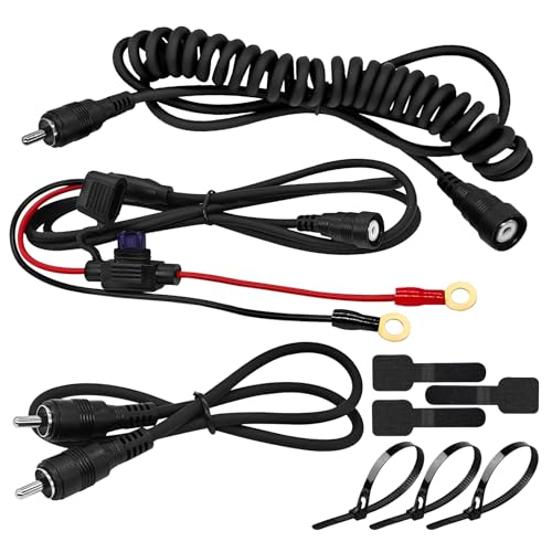 CHolic Snowmobile Helmet Heated Shield Cord RCA Plug Heated Cord for Heated Most Electric Shields Helmet Visor Port (Kit)