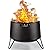 TIKI Brand Smokeless 20 Inch Social Fire Pit, Wood Burning Outdoor Fire Pit - Includes Cloth Cover and Stand, Modern and Portable Design with Removable Base for Ash Clean-Up, Black