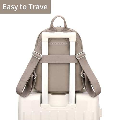 Image of Tanweibago Mini Nylon Women Backpacks,11L Small Ladies backpacks Casual Lightweight Women Shopping Travel Daypack (Champagne)
