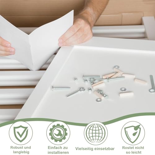 ORTAVA 20 Stück M6 x 80 Schlossschrauben M6 Edelstahl, Schlossschrauben, Torbandschrauben, Schloßschrauben Edelstahl, mit Muttern und Unterlegscheiben