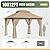 AOXUN Outdoor Gazebo for Patio 10x12, Metal Frame Canopy with Double Roofs, Heavy Duty Party Tent and Shelter with Mosquito Netting and Privacy Screen for Backyard, Lawn, Garden, Deck (Beige)