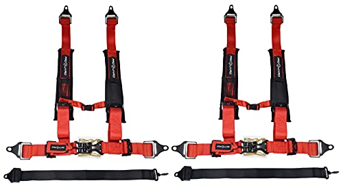 Proguard Red 4 Point Harness 2" Straps For Off Road Vehicle, Atv, Utv, Go Kart, Buggy, Side By Side, & Rock Bouncer (Two Pack) #TOP1