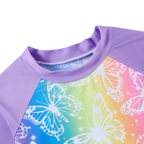Image of Funnycokid Girls Swimsuit 3 Pieces Long Sleeve Rash Guard Set Tankini Bathing Suits Summer Kids Swimwear 3-10 Years