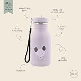 Trixie Baby Trinkflasche aus Edelstahl, 350ml/500ml, Auslaufsicher, mit Tragekordel, Schlanke Form für Kleine Hände, Bruchsicher, ab 3 Jahren (Mrs. Mouse, 350ml)