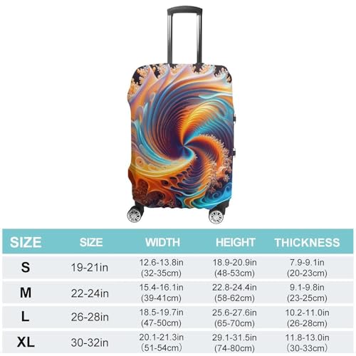 Colorful Spinning Luggage Cover, Elastic Luggage Protector Fits 19-32in Suitcases, Washable & Anti-Scratch Suitcase Cover for Men Women M2