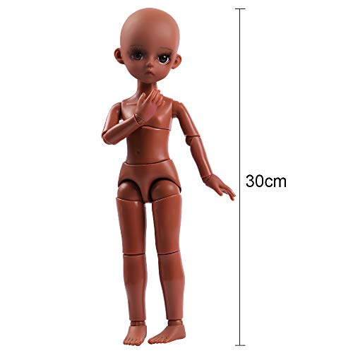 Ucanaan Customized 1/6 Bjd Doll 12 Inch Ball Jointed Dolls + Basic Makeup Diy Dolls(Black) #TOP5