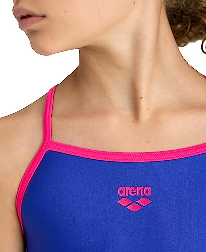 Image of Arena Girls' Feel Solid Light Drop Back Swimsuit Thin Straps Stretchy One Piece Kids Bathing Suit