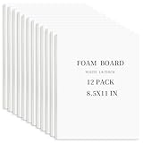 Golden State Art, White Foam Boards 12 Pack 8.5x11 Foam Core Board, 1/8