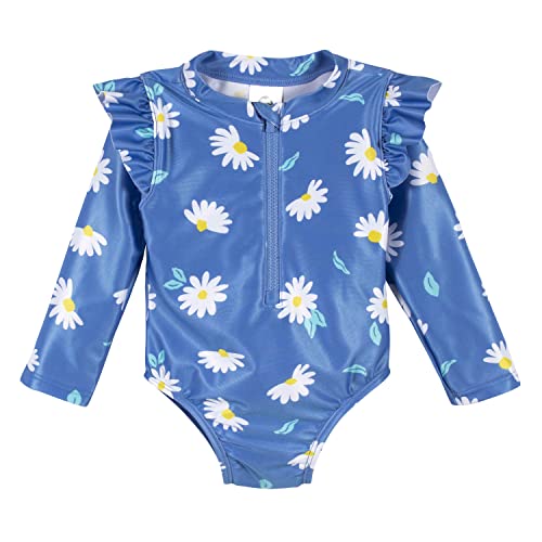 Image of Gerber Baby-Girls Toddler Long Sleeve One Piece Rashguard Swimsuit