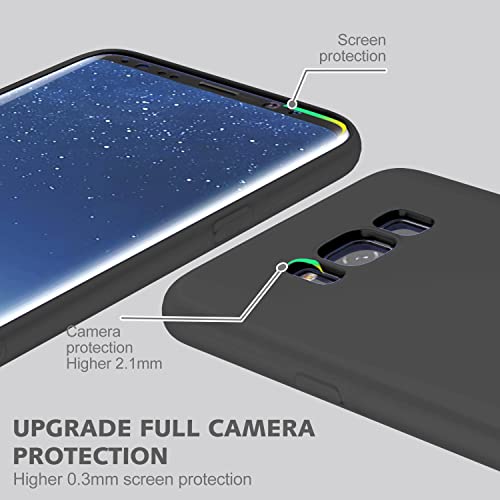 Starlodes Compatible For Samsung Galaxy S8 Phone Case,Liquid Silicone Case With Microfiber Lining Anti-Scratch For Samsung S8-Black #TOP1