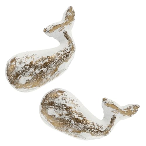DIYEAH 2 Piezas Tiradores Vintage de Hierro Fundido Forma de Ballena Manillas para Muebles Agujero para Armarios y Fáciles de Instalar y Resistentes Color Blanco