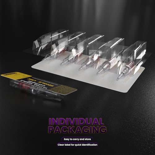 Image of Wormhole Tattoo Cartridge Needles 20pcs # 12 Mixed Sizes 3RL 5RL 5RM 7RM Disposable Tattoo Needles Cartridge Round Liner Round Magnum for Cartridge Tattoo Pen Machine Tattoo Supplies