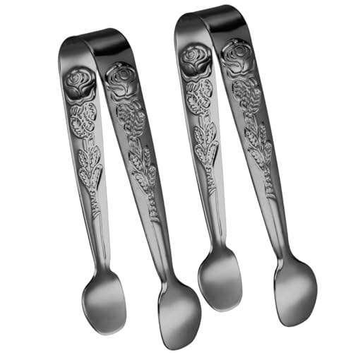 CIYODO Serving Tongs Stainless Steel Clip 2pcs Sugar Cube Tongs Decorative Candy for Buffet