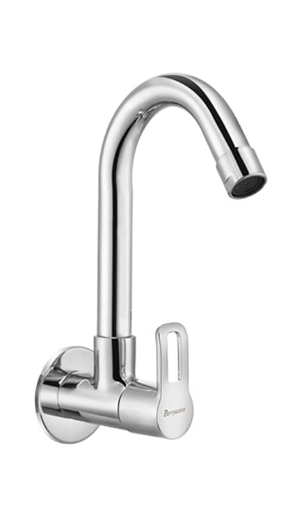 PARRYWARE Pluto Wall Mounted Sink Cock with Wall Flange (Brass & Chrome Finish) T0721A1
