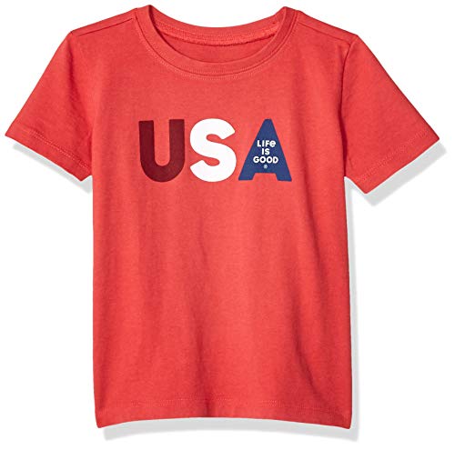 Life is Good Toddler Crusher Tee USA Life is Good, Americana Red, 2T