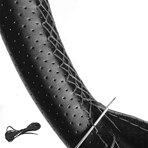 Vintree Black Microfiber Leather Steering Wheel Cover DIY Car Ste...