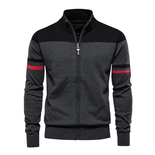 Pull en tricot à fermeture éclair homme pour l'automne et l'hiver léger