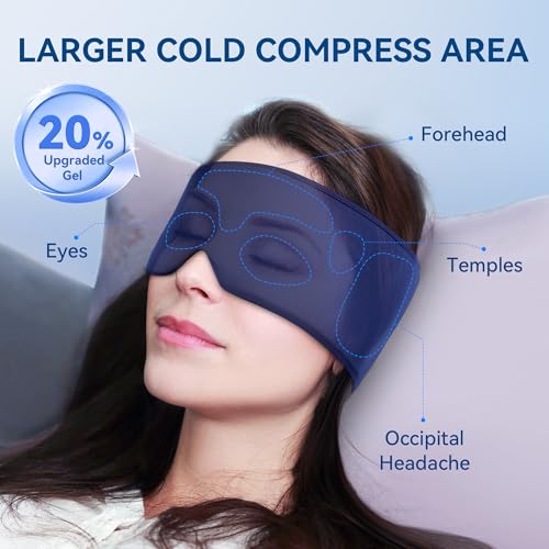 Cooling Eye Mask for Migraine Relief - Cold & Warm Compress for Puffy Eyes, Dark Circles, and Headache Relief