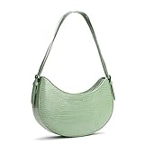 Keyli Shoulder Bag for Women Christmas Gift Fashion Crocodile Pattern Mini Purse Zipper Closure Shoulder Purses Tote Bags Clutch Adjustable Double Straps Tote Handbags Top-Handler Bag Green