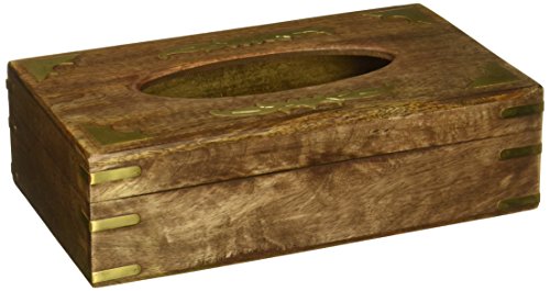 SouvNear 10 Inch Tissue Box Holder/Cover/Rectangular Paper Dispenser Handmade Brown Decorative Tissue Box - Deals of The Day