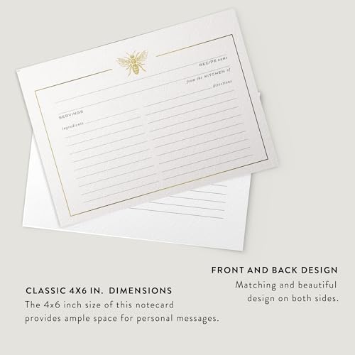 Dashleigh Gold Foil Bee Recipe Cards 4x6, 50 Double Sided Cardstock by Dashleigh - Used condition - Image 5