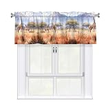YTUOPWE Cenefa de cortina de jirafa de sabana africana, 137 x 45,7 cm, para cocina, baño, lavandería y decoración de estudio
