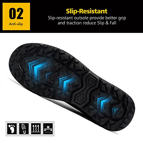 Tinefiy Non Slip Work Shoes For Men Waterproof Food Service Shoe Slip Resistant Comfortable Chef Shoes Restaurant Slip On Sneakers Casual Working Footwear #TOP2